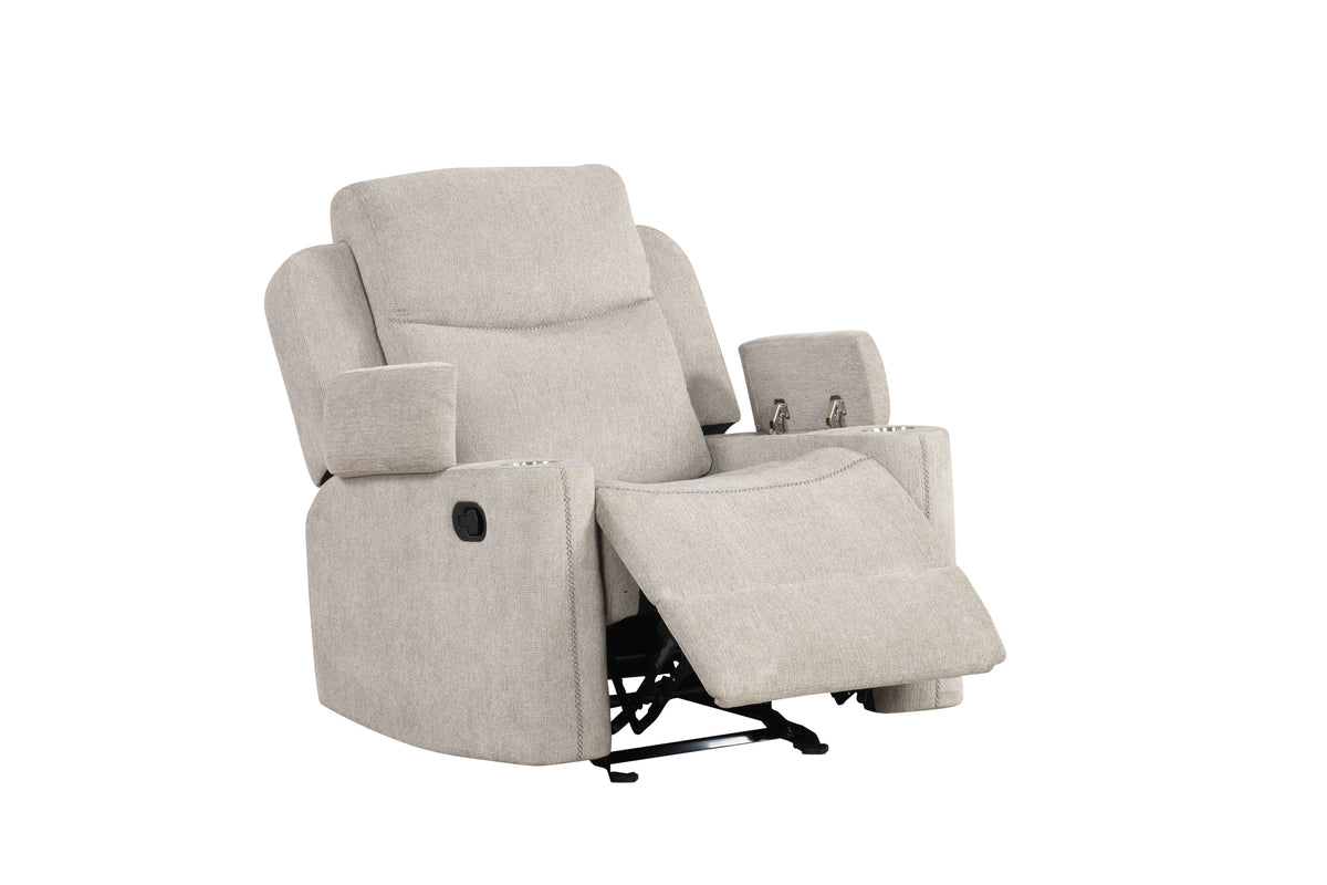Galya - Sillón reclinable Motion Glider - Gris claro