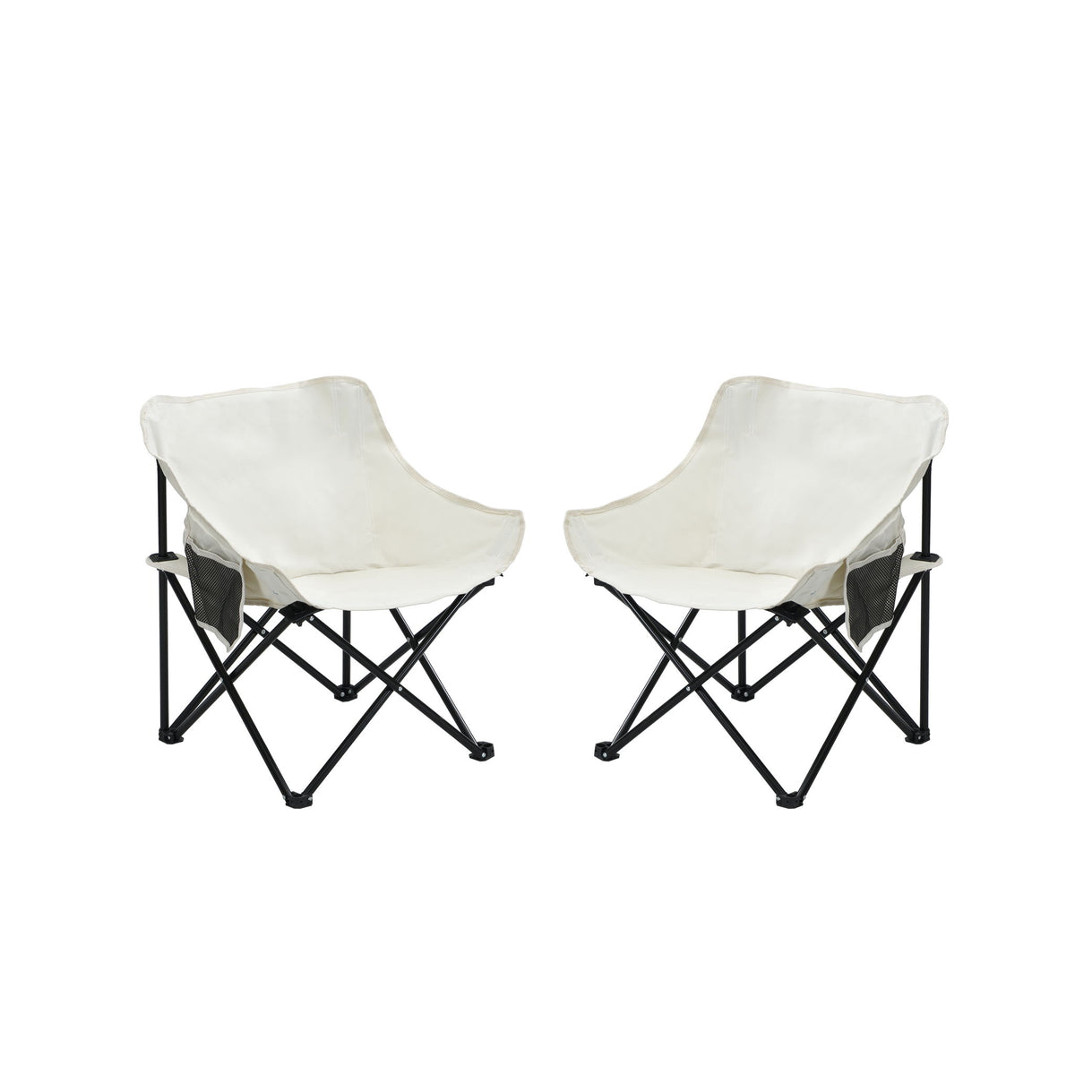 Portable Folding Camping Chairs With Carry Bag (Set of 2)