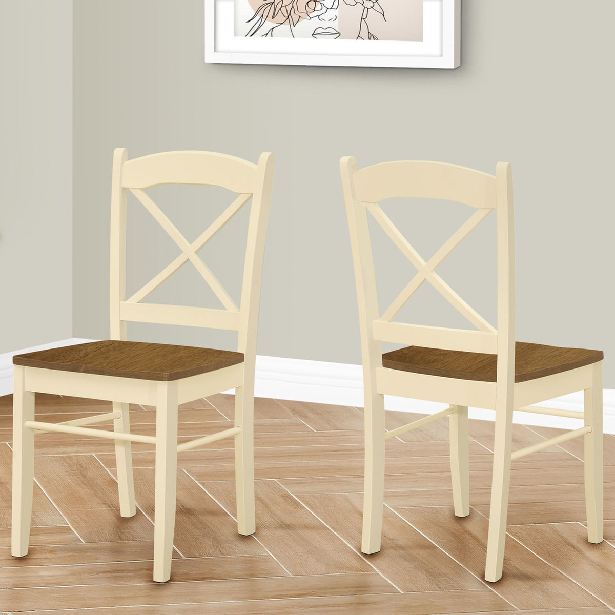 Silla de comedor, lateral, de transición (juego de 2)