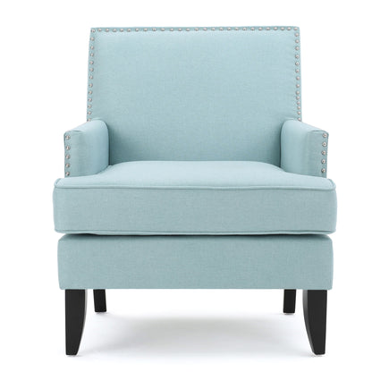 Serenada - Upholstered Fabric Club Chair With Nailhead Trim And Tapered Birch Legs