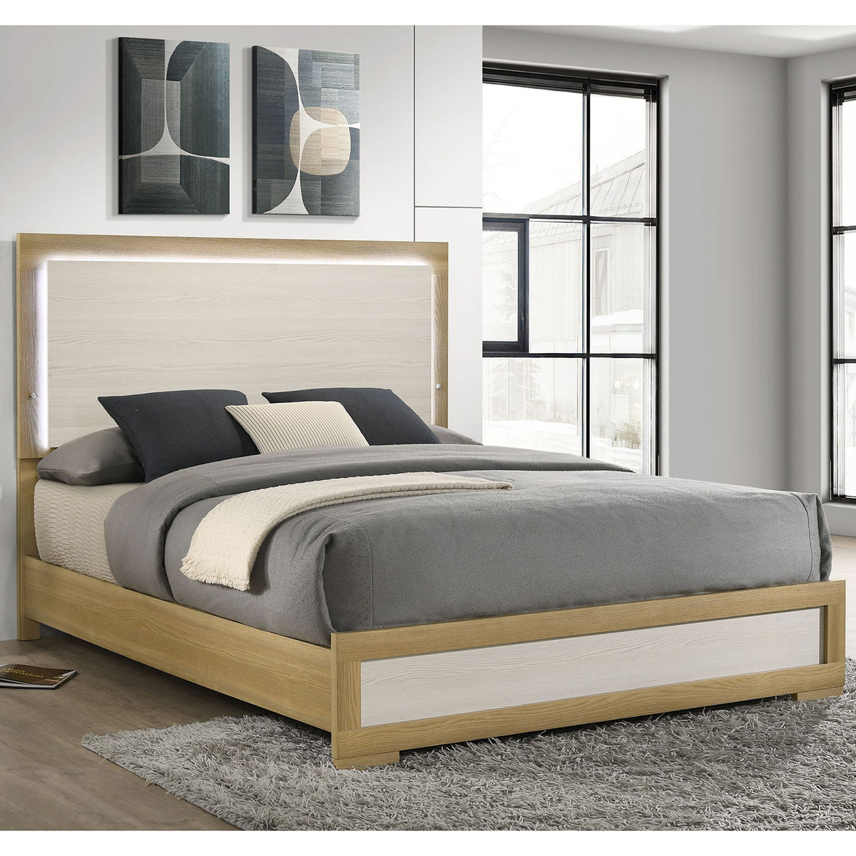 Lincoln - LED Panel Bed With Touch Light Headboard