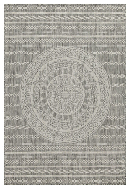 Sunshine - 5'3" X 7'3" Indoor, Outdoor Area Rug - Silver - Polypropylene