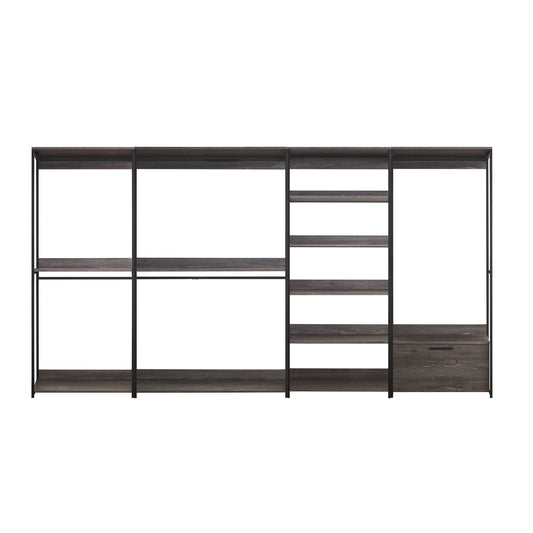 Monica - Walk-In Closet System, Modular Storage - Rustic