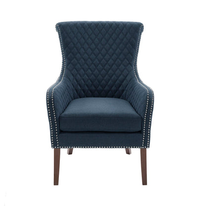 Accent Chair With Quilted Back - Dark Blue