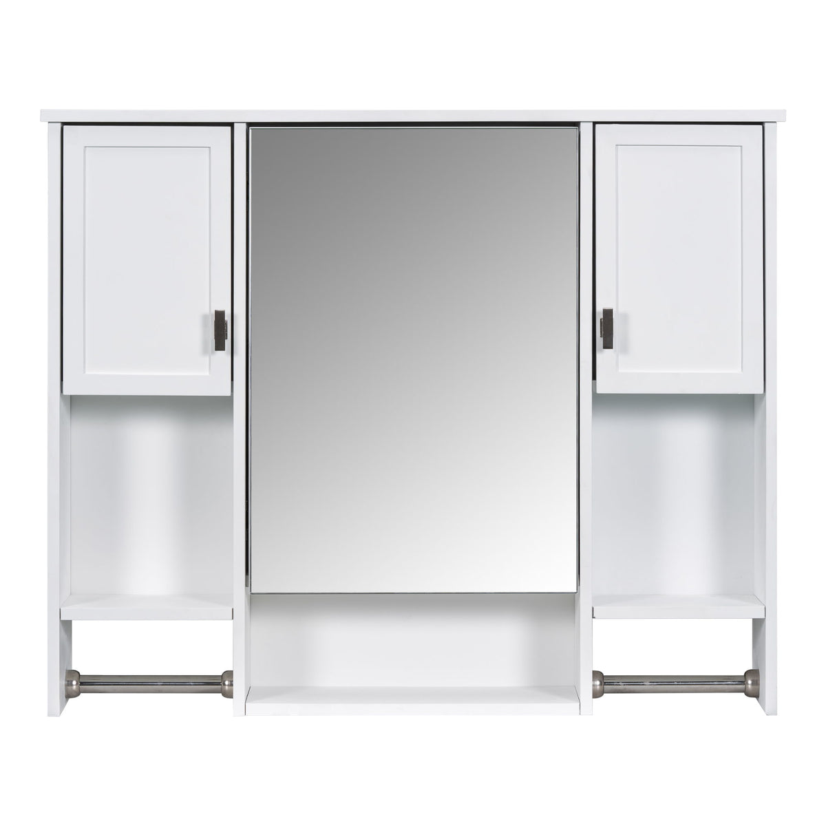 Wall Mounted Bathroom Storage Cabinet With Mirror, Medicine Cabinet With Towel Bar