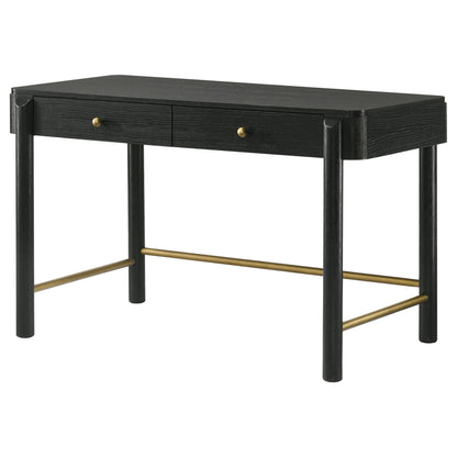 Anser - 2 Drawer Vanity Desk Makeup Table Rounded Design - Black