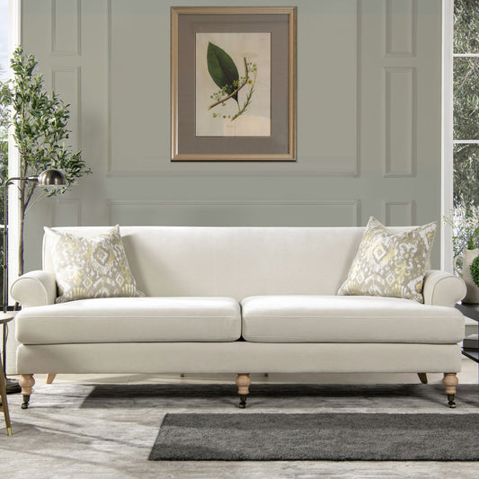 Alana Lawson - Two Cushion Tightback Sofa - French Beige
