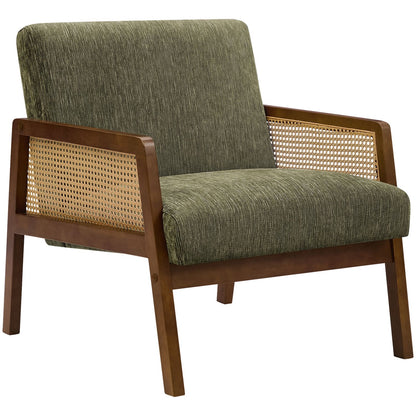 Accent Chair, Upholstered Seating For Living Room Or Bedroom - Green