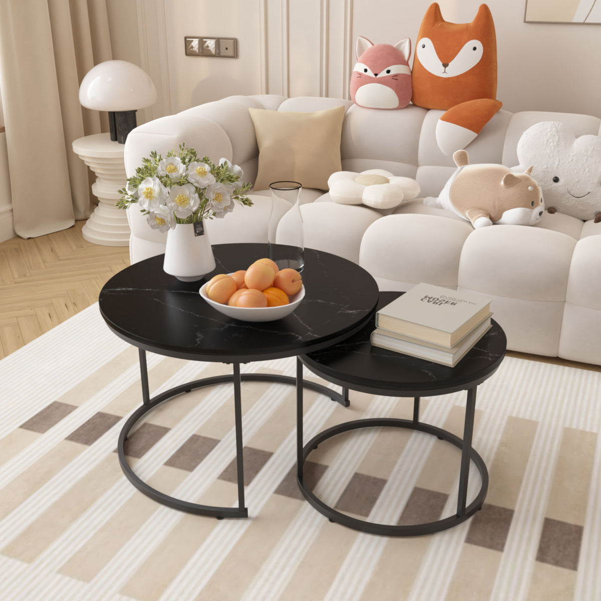 Round Nesting Coffee Table (Set of 2)