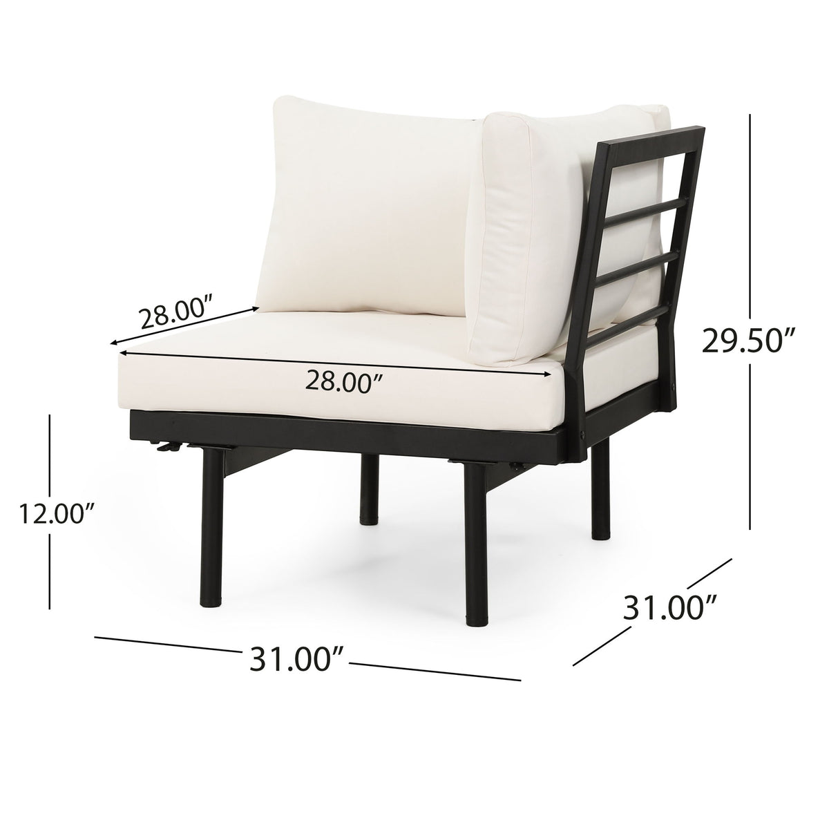 Theo - Sofa Corner, Coffee Table - Cream
