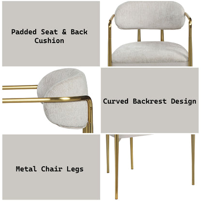 Zayn - Arm Chair (Set of 2) - Beige / Gold