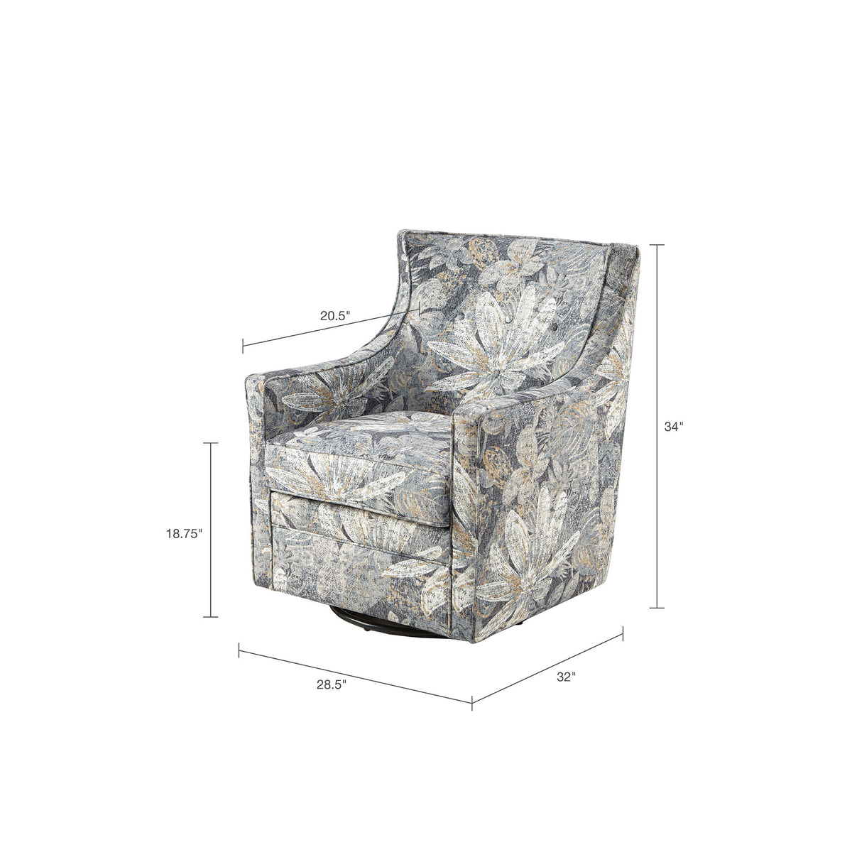 Swivel Glider Chair With Upholstery - Multicolor