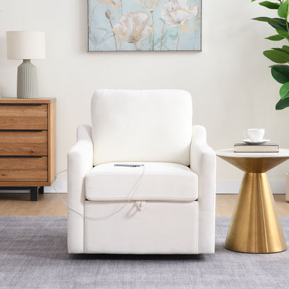 Swivel Arm Chair With Soft, Comfy Accent Chair For Living Room