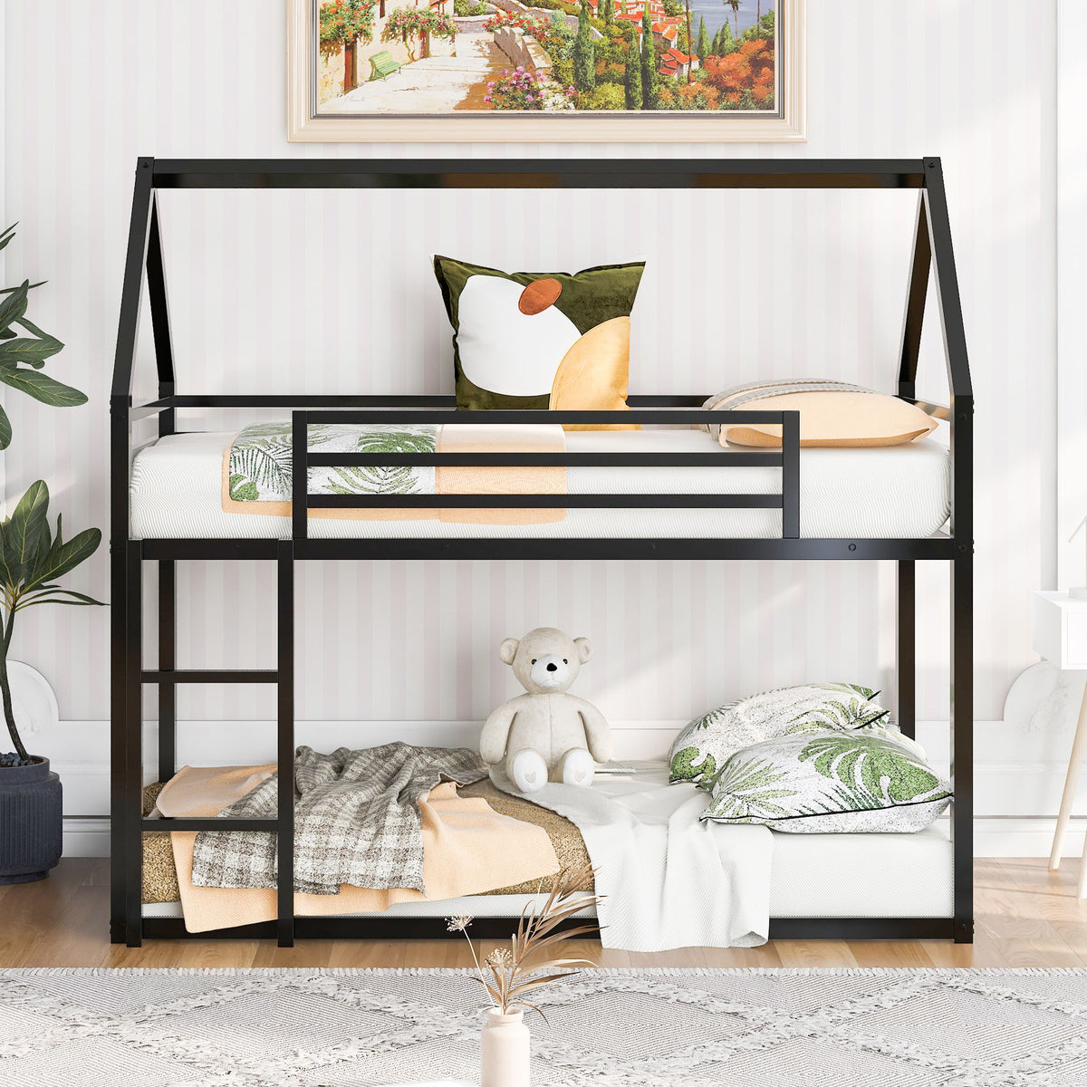 House Bunk Bed With Built In Ladder