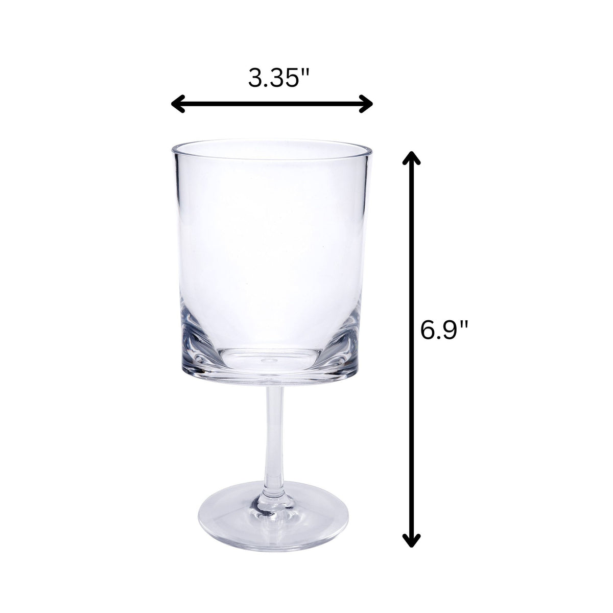 Halo - Leadingware Oval Plastic Wine Glasses (Set of 4) Unbreakable Bpa Free Acrylic, 12Oz - Clear