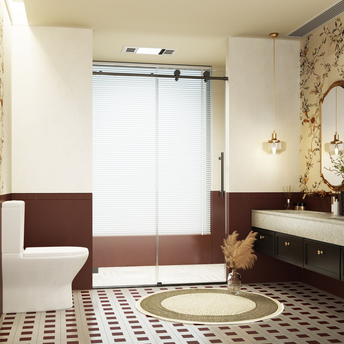 Frameless Single Sliding Soft Close Shower Doors, 5/16" Sgcc Tempered Glass