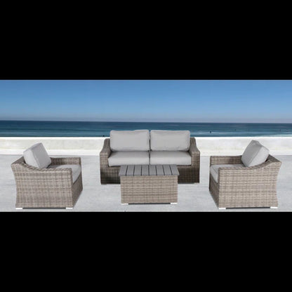4 Person Sofa Seating Group With Cushions Perfect For Outdoor Gatherings - Gray / Gray Mix