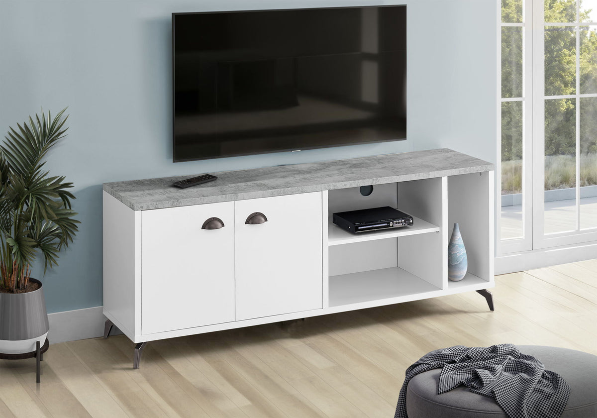 Mueble de TV, consola, centro de entretenimiento multimedia, mueble de almacenamiento, contemporáneo y moderno