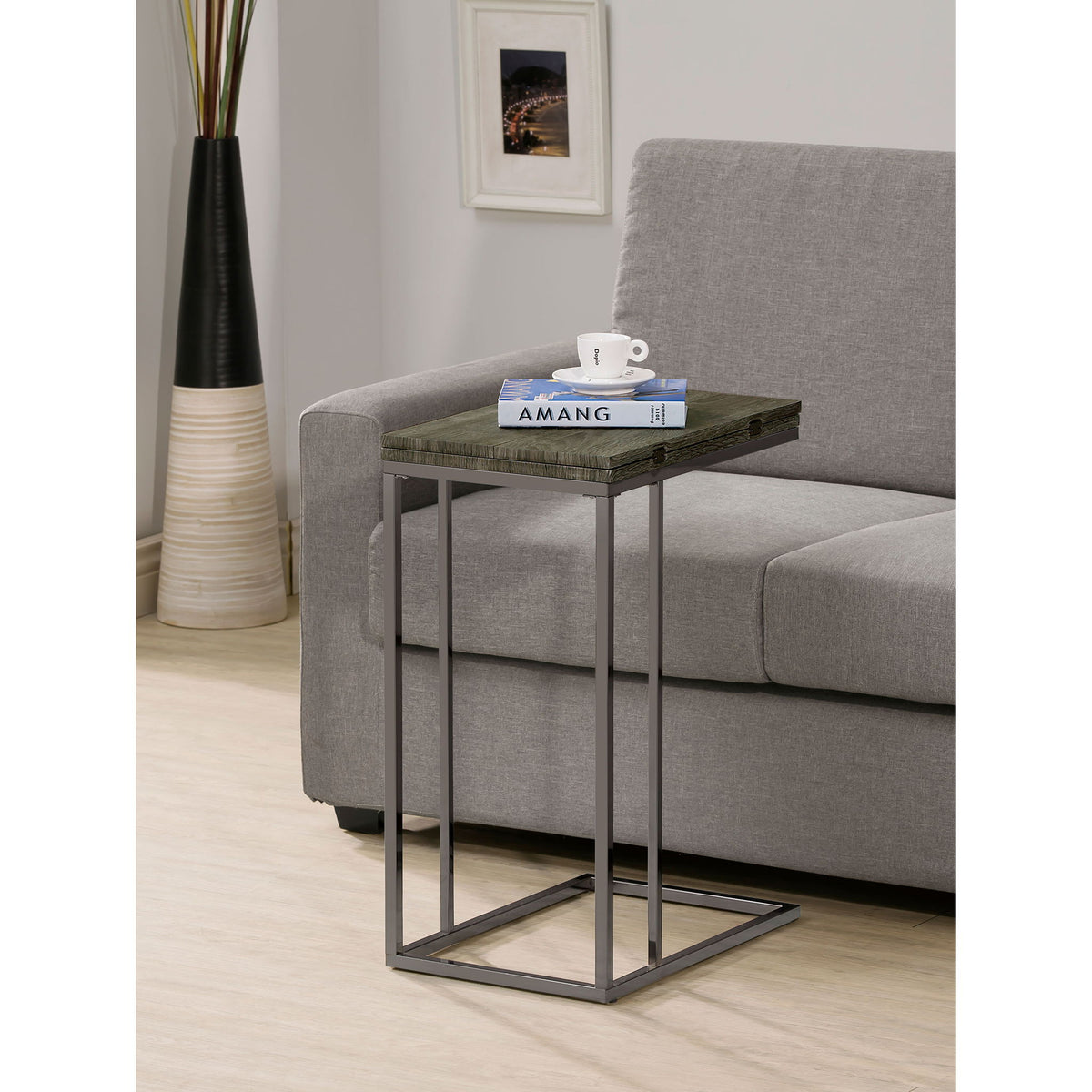 Mortimer - Snack Table With Expandable Top - Gray