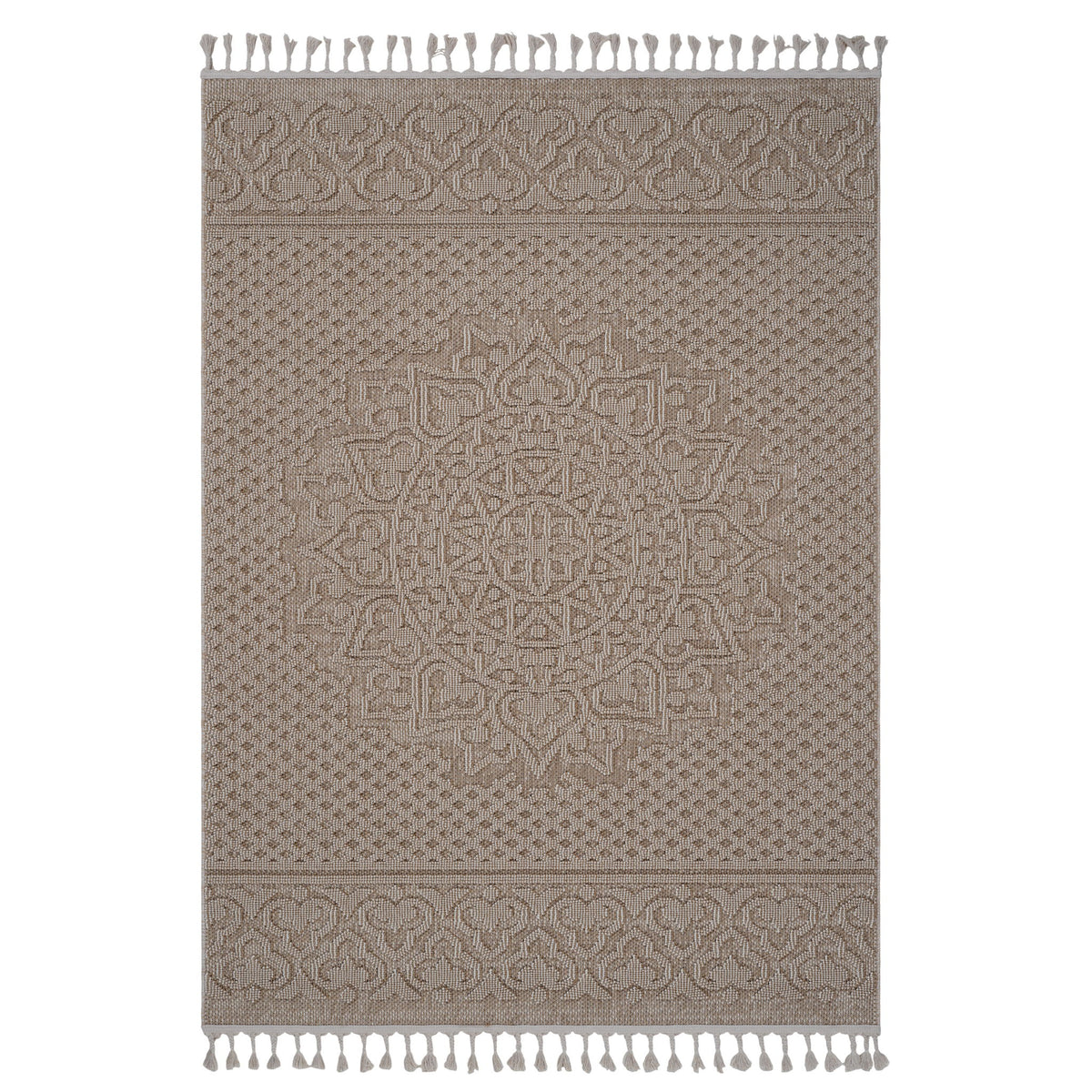 Guros - 8' X 10' Medallion Indoor / Outdoor Area Rug - Beige