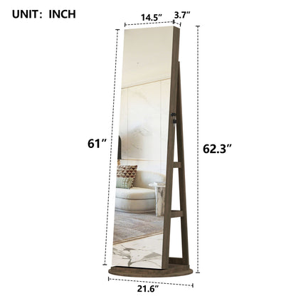 Swivel Jewelry Cabinet With Full Length Mirror