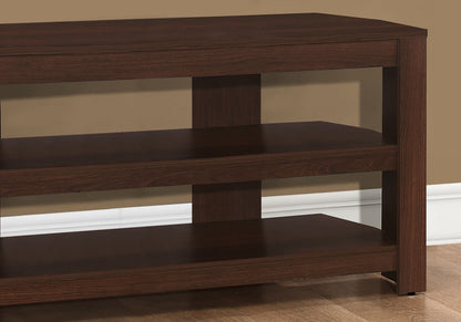 Mueble de TV, consola, centro de entretenimiento multimedia, estantes de almacenamiento, contemporáneo y moderno - Cereza