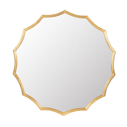 Round Sunburst Wall Mirror With, Wall Decor Mirror For Entryway Bedroom Living Room - Gold
