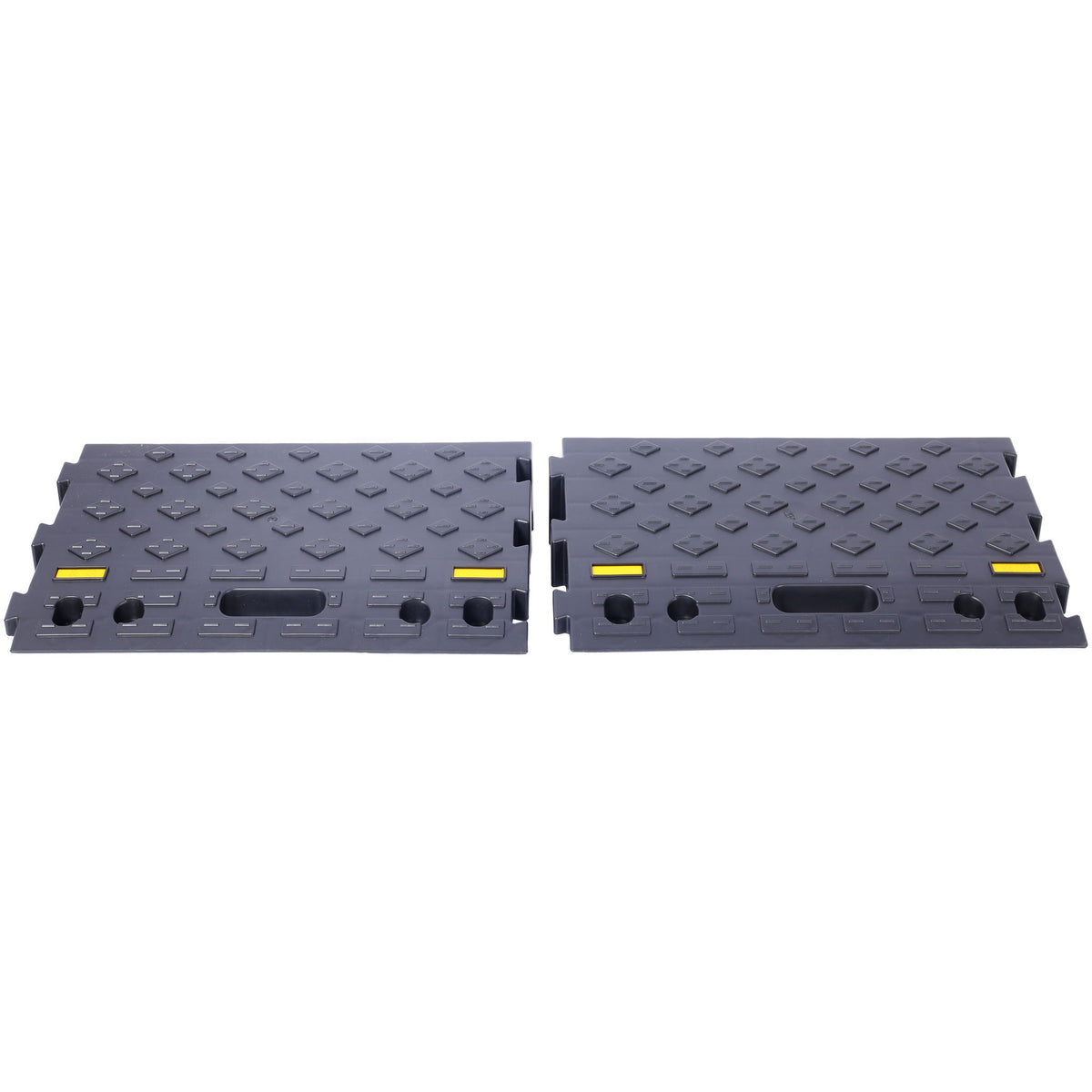 Heavy Duty Plastic 4" High Portable Automotive Curb Ramp For Cars & Wheelchairs Interlocking Design - Black