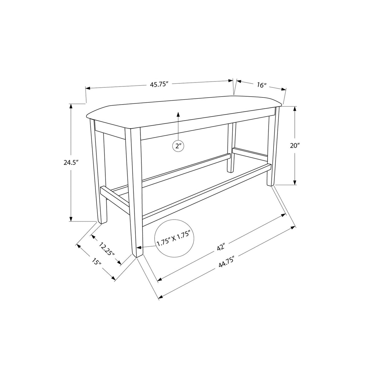 Upholstered Bench With Solid Legs