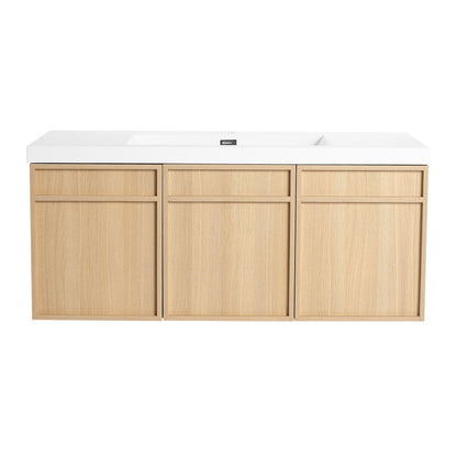 Wall-Mounted Bathroom Vanity With Resin Sink And Soft Closing Doors
