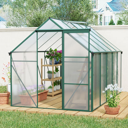 Polycarbonate house Raised Base And Anchor Aluminum Heavy Duty Walk-In houses For Outdoor Backyard In All Season