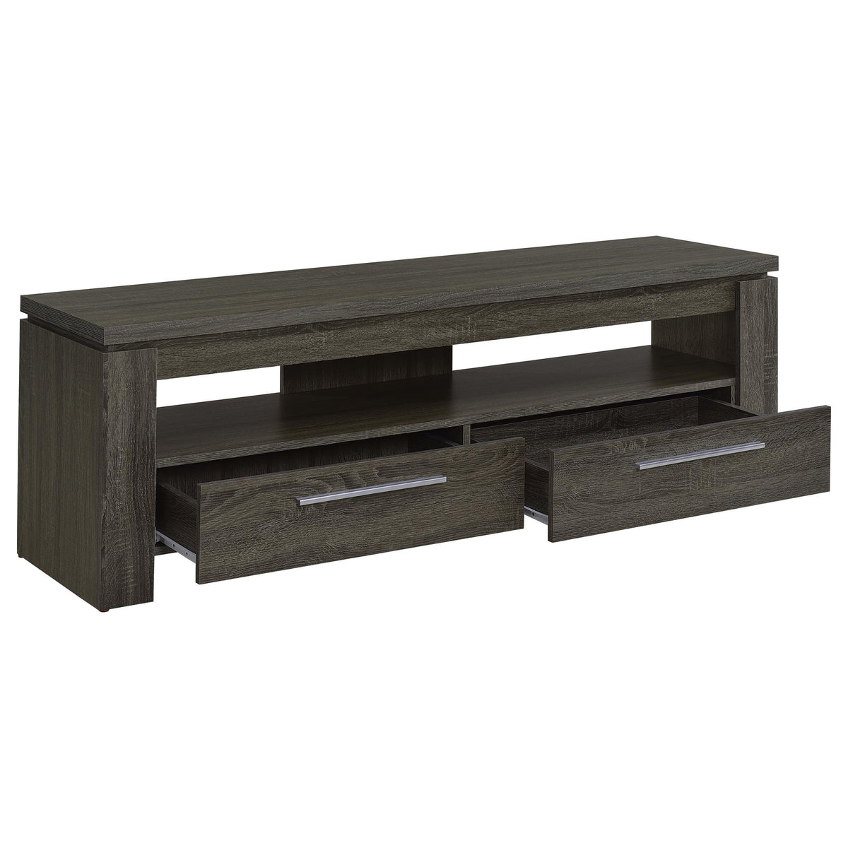 2 Drawer TV Console With Floating Top - Gray