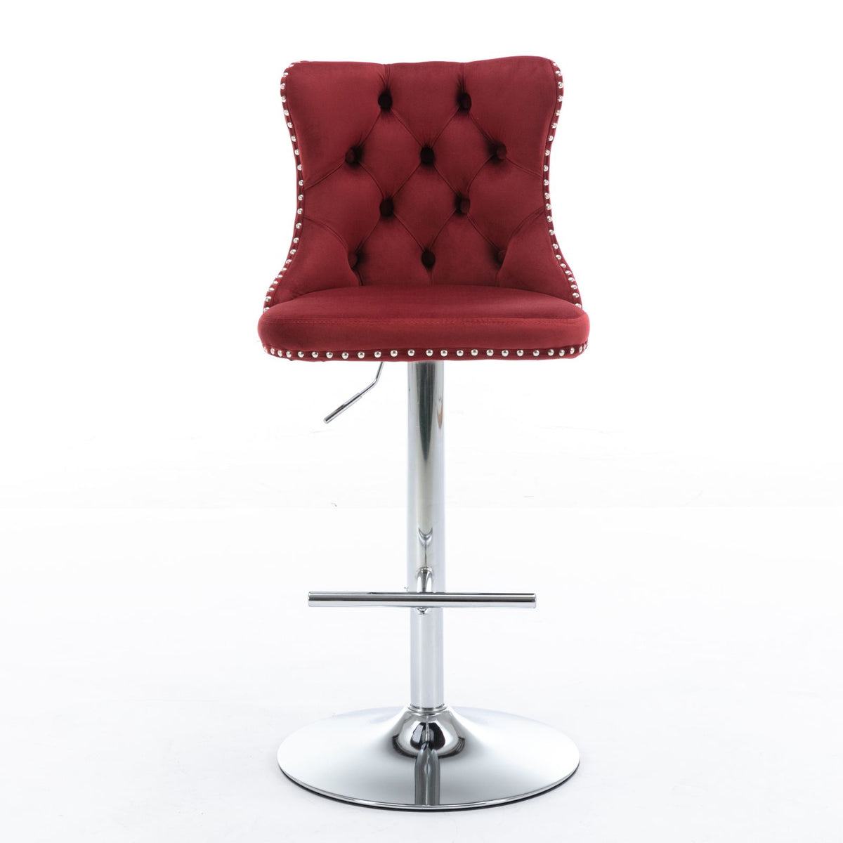 Swivel Barstools Adjusatble Seat Height From 25-33", Modern Upholstered Base Bar Stools With Backs Comfortable Tufted For Home Pub And Kitchen Island (Set of 2)