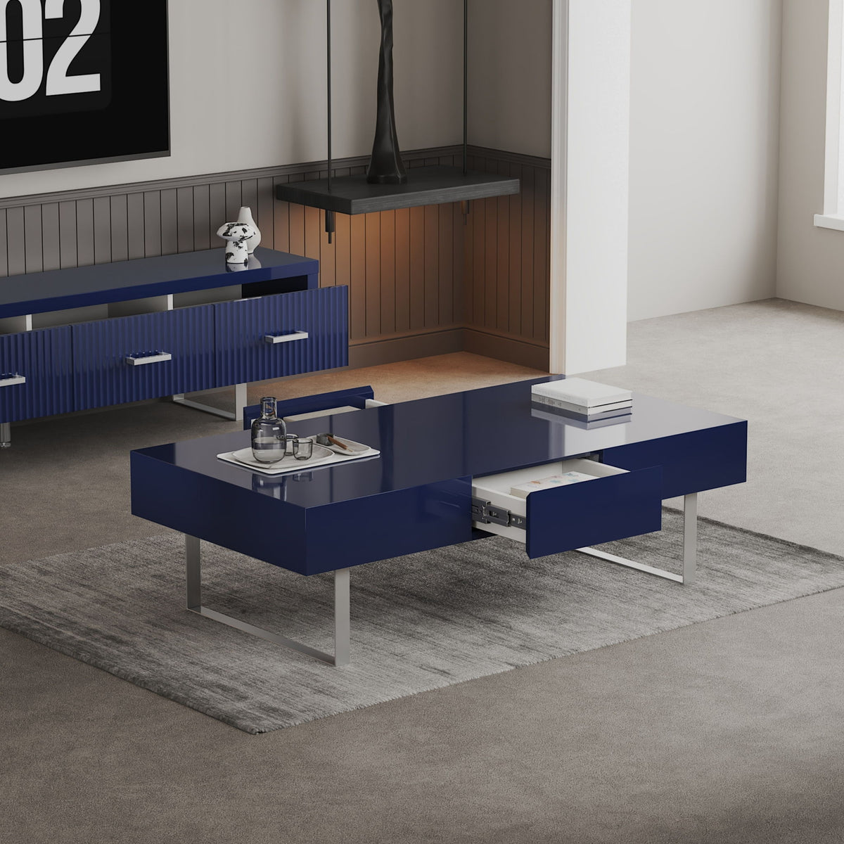 Rectangular Coffee Table With Hidden Storage