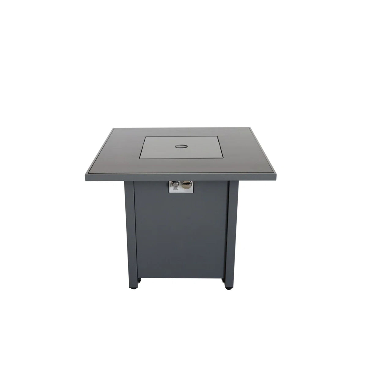 Mesa para fogata de exterior de construcción duradera con tapa - Gris