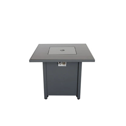Mesa para fogata de exterior de construcción duradera con tapa - Gris