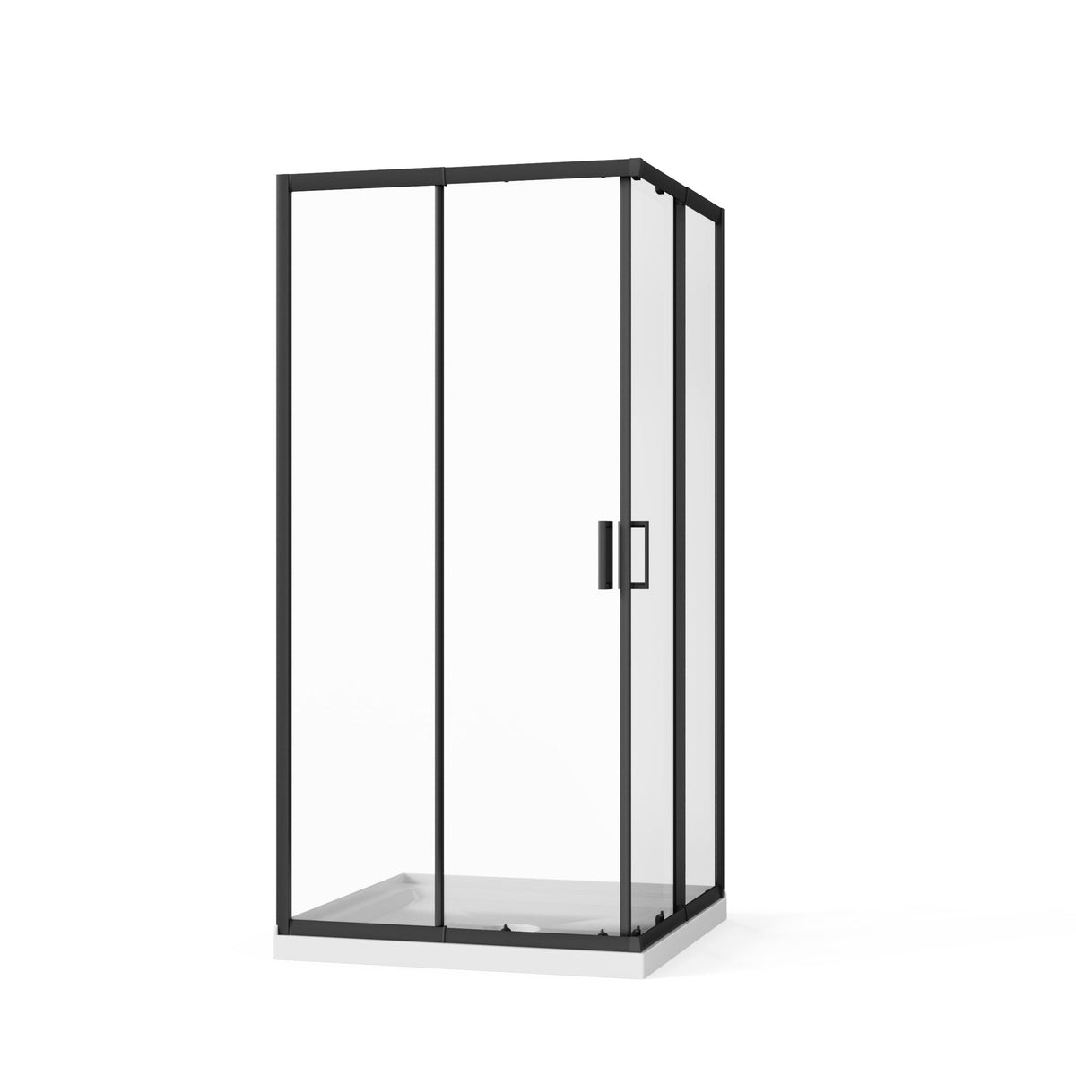 Corner Sliding Shower Door Combo With Base (No Drain Kit)
