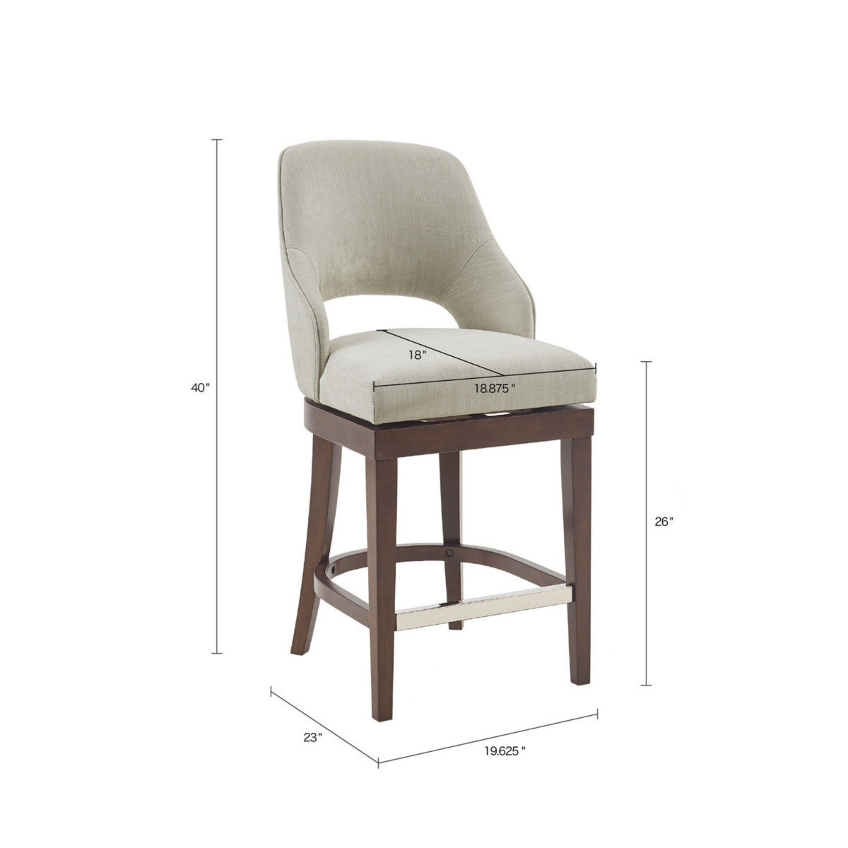 Counter Stool With Swivel Seat - Cream