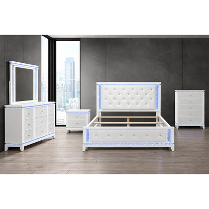 Adalid - 5 Pieces Bedroom Set With LED Lights And Glittered Detailing