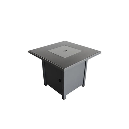 Mesa para fogata de exterior de construcción duradera con tapa - Gris