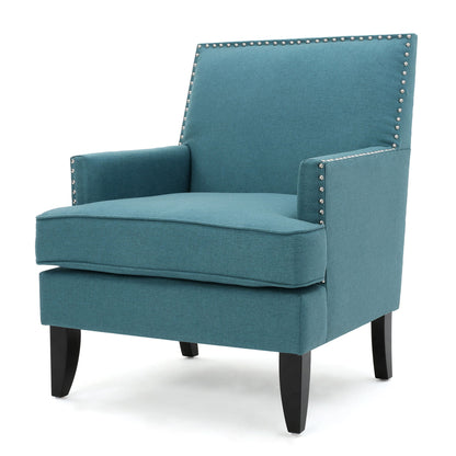 Serenada - Upholstered Fabric Club Chair With Nailhead Trim And Tapered Birch Legs