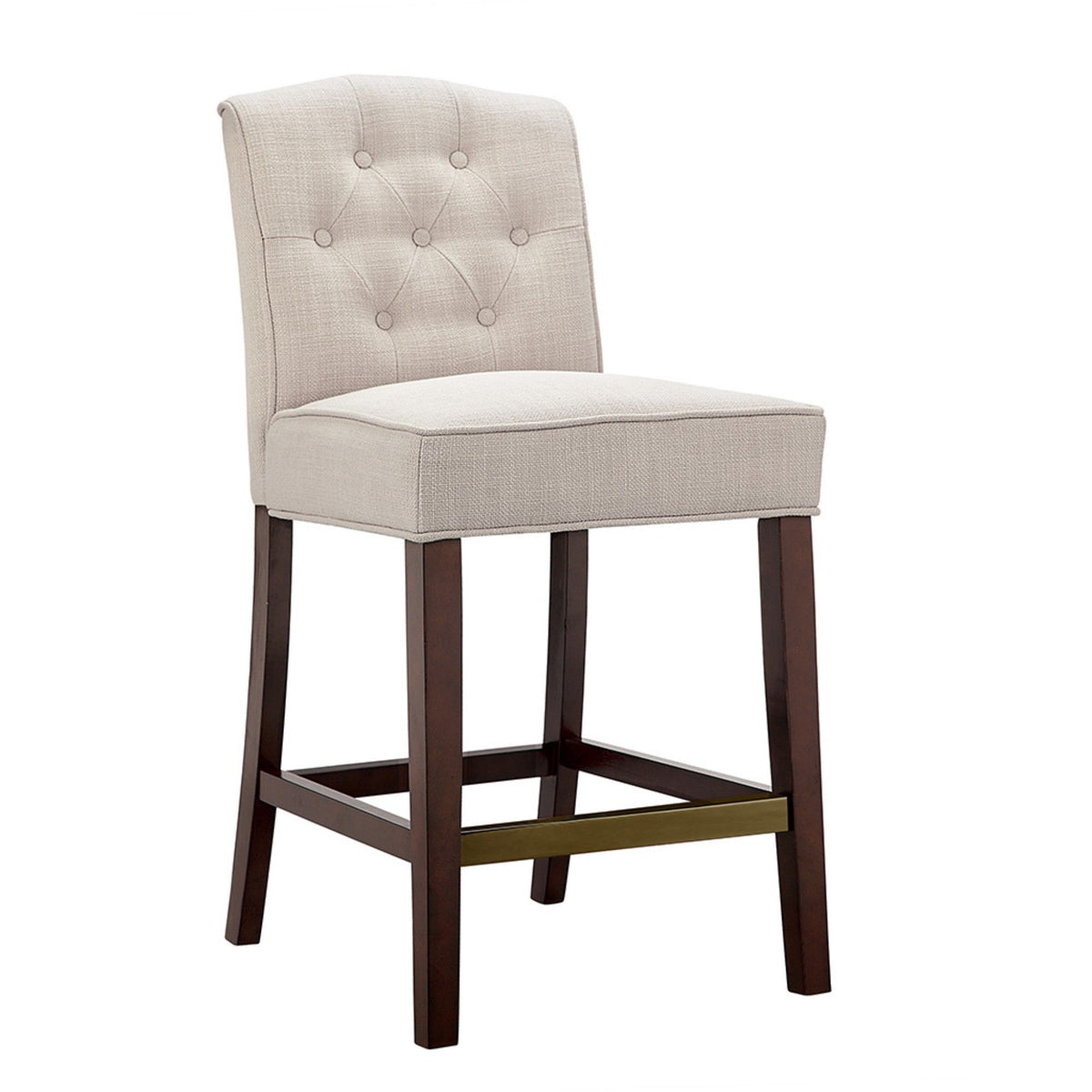 Tufted Counter Stool With Tufted Back - Tan