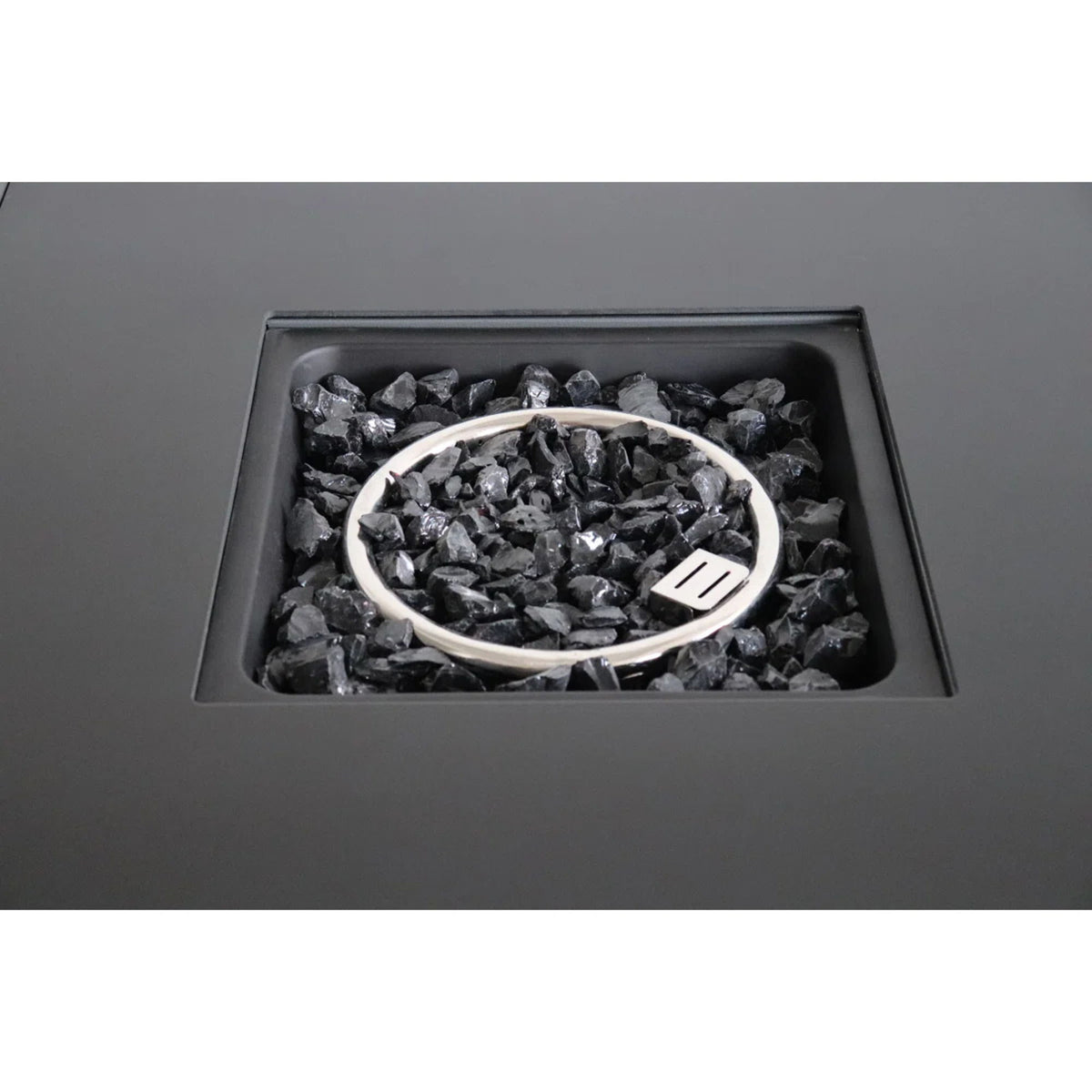 Mesa para fogata de exterior de construcción duradera con tapa - Gris