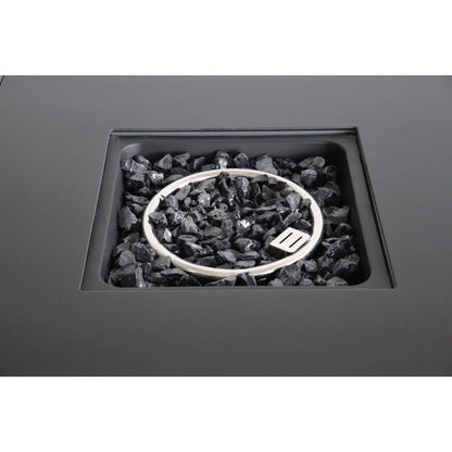 Mesa para fogata de exterior de construcción duradera con tapa - Gris
