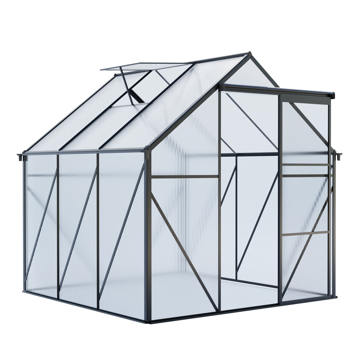 Polycarbonate house Raised Base And Anchor Aluminum Heavy Duty Walk-In houses For Outdoor Backyard In All Season