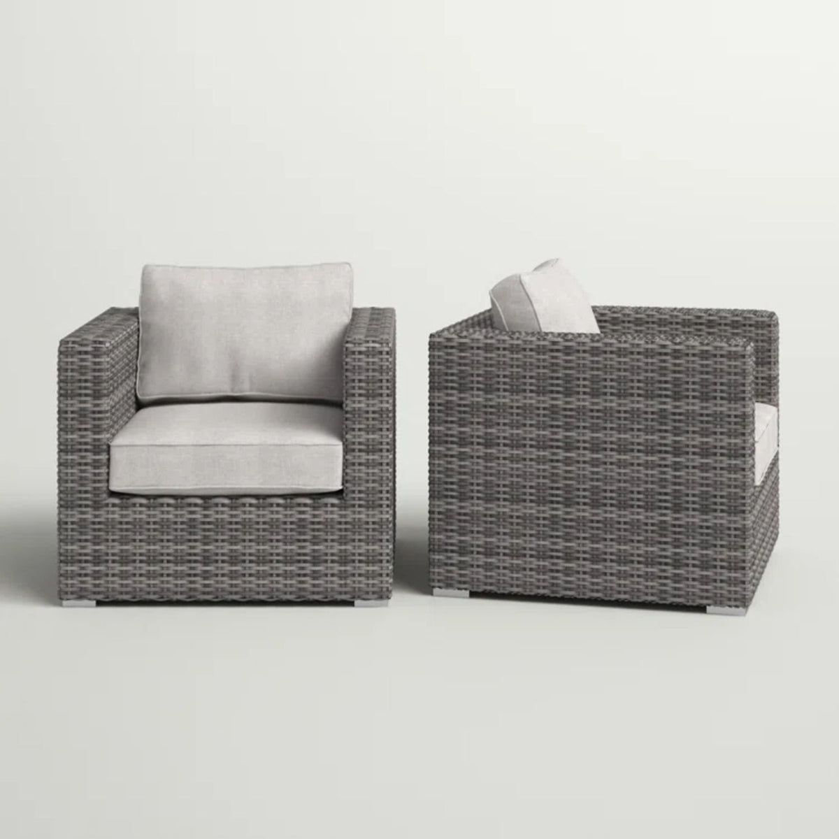 Silla de patio con cojines de diseño elegante