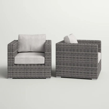 Silla de patio con cojines de diseño elegante