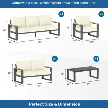Modern Outdoor Sofa Set With Coffee Table
