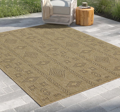Earth - 2'7" X 7'3" Indoor, Outdoor Area Rug - Jute, Mocha