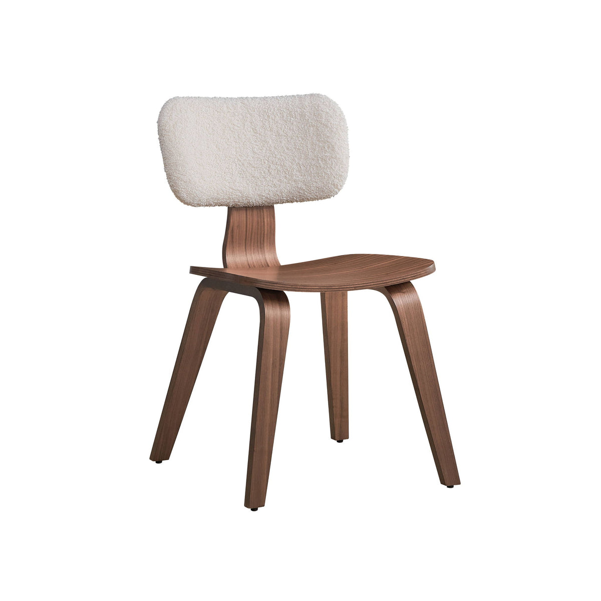 Casson - Silla auxiliar Boucle 7 de nogal (juego de 2) - Blanco/Nogal